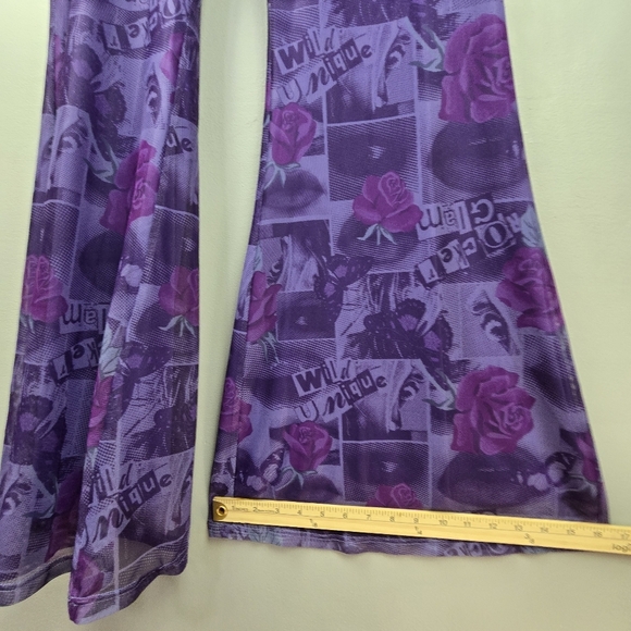 TORRID‎ Betsey Johnson Mesh Flare Pull-On Pants Purple Women Plus Size 5X - Picture 14 of 15